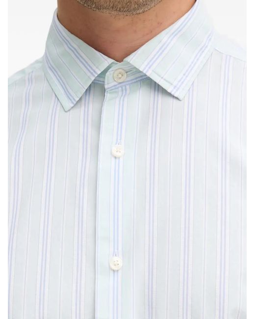 Gant White Striped Long-Sleeve Shirt for men