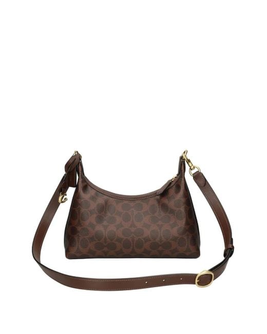 COACH Brown Juliet Zip Patterned Tote Bag