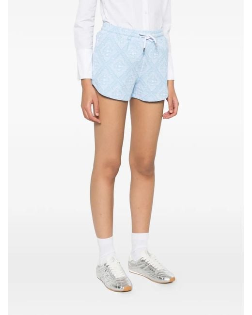 Casablanca Blue Drawstring Pattern Shorts