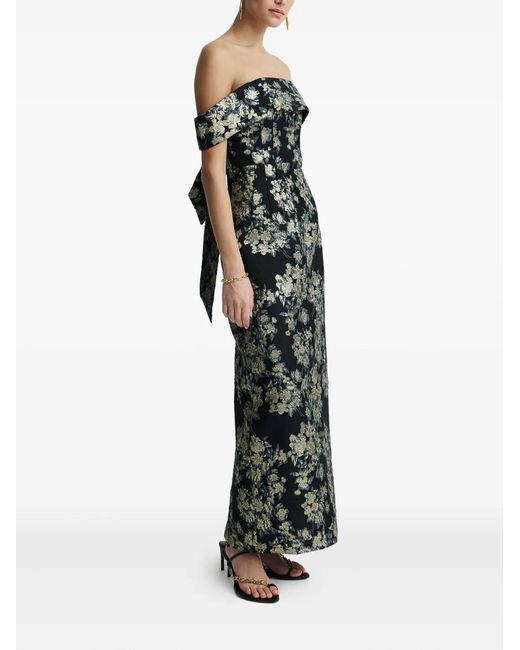Anna Quan Green Eira Off-Shoulder Maxi Dress