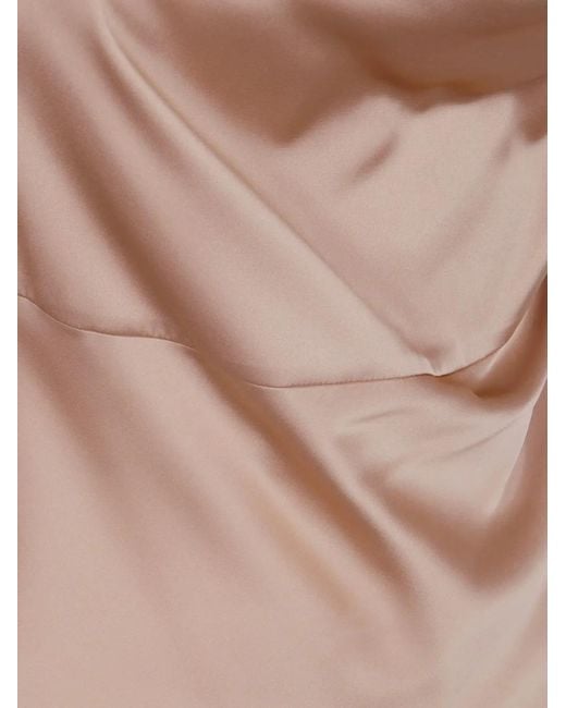 D.exterior Natural Spaghetti Strap Cowl Neck Dress