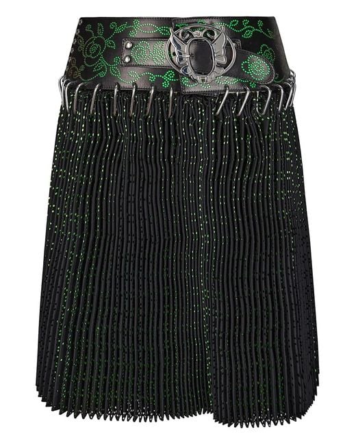 Chopova Lowena Black Carabiner Pleated Skirt