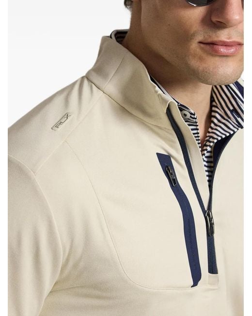 Ralph Lauren White Quarter-Zip Jersey Sweatshirt for men