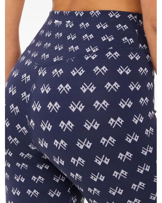 The Upside Blue High-Waisted Geometric-Print Trousers