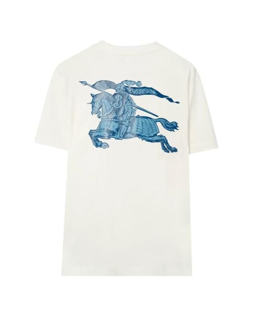 Burberry White Heritage Logo Cotton T-Shirt for men