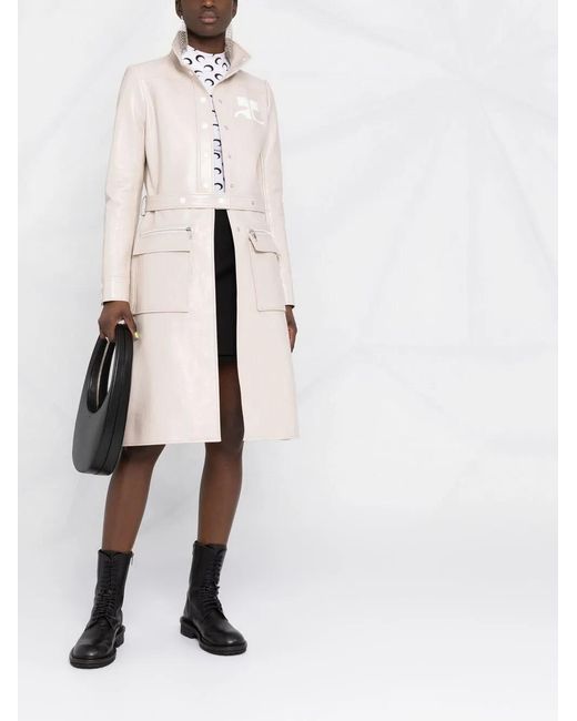 Courreges Multicolor Logo-Appliqué Vinyl Trench Coat