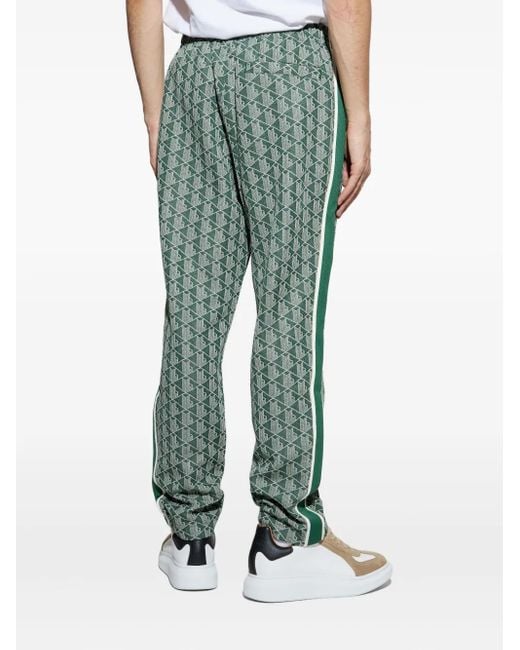Lacoste Broek Met Geometrisch Patroon En Zijstreep in het Green voor heren