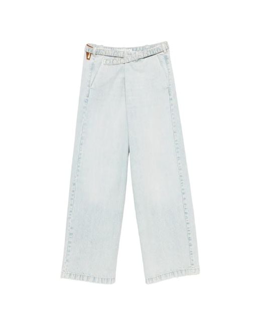 DARKPARK White Crossover-Waist Wide-Leg Jeans