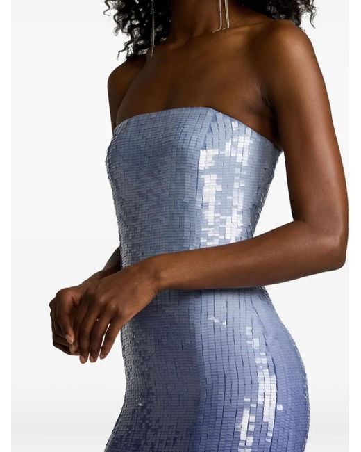 ralph lauren blue sequin dress Lauren Ralph Lauren Sleeveless Scoop Neck Printed Sequin Open Back Detail Column Gown, Womens, 8, Blue/Navy