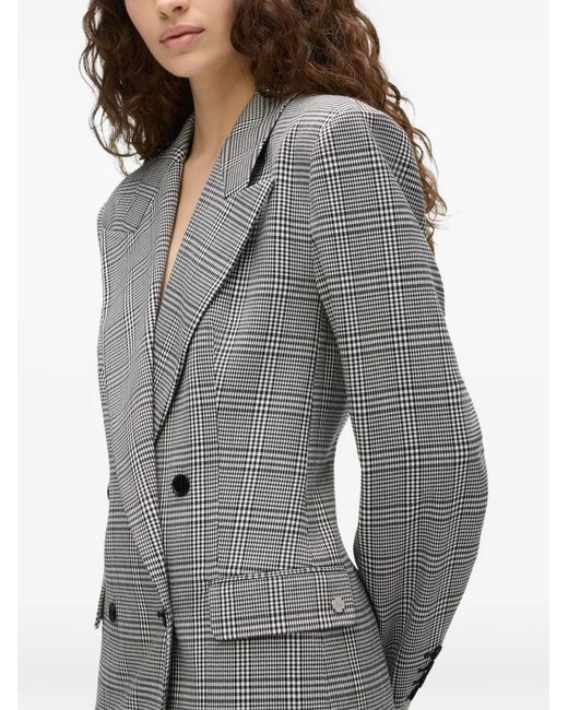 Karl Lagerfeld Gray Blazer Structuré À Carreaux