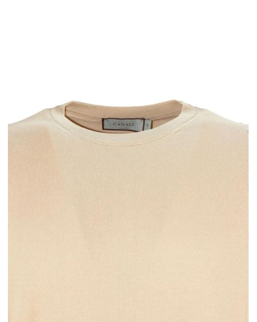 Maglione Girocollo di Canali in Natural da Uomo