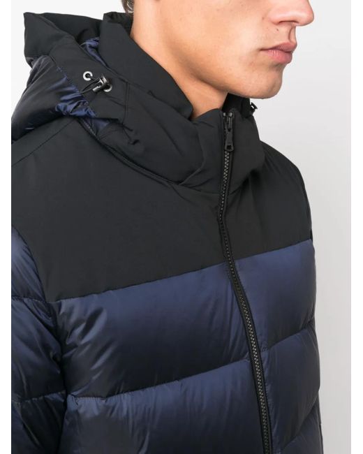 Paul & Shark Blue Save The Sea Hooded Padded Jacket for men