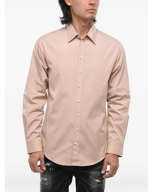 DSquared² Natural Logo-Print Poplin Shirt for men