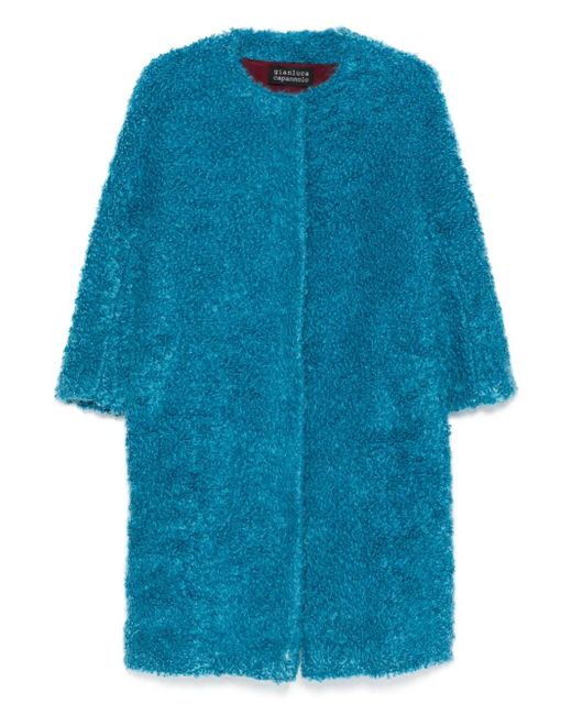 Gianluca Capannolo Blue Wool-Blend Coat