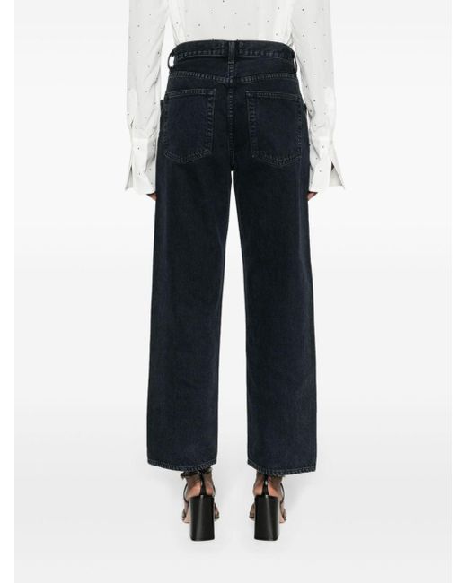 Agolde Blue Fold High-rise Straight Jeans