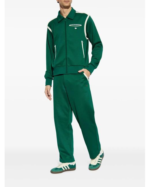 Adidas Green Straight-Leg Trousers for men