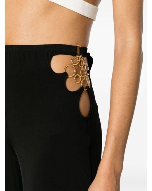 Agent Provocateur Black Anastacia Chain-detail Flared Trousers