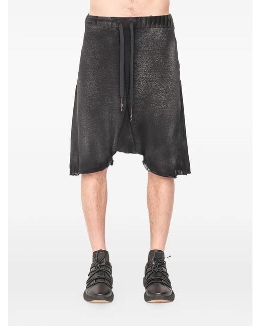 MD75 Black Knitted Drawstring Shorts for men