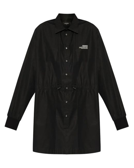 DSquared² Black Logo-Print Mini Dress