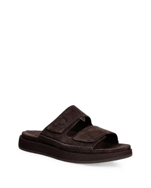 Timberland White Touch-Strap Suede Slides for men
