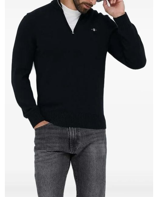 Gant Pullover mit Reißverschluss in Black für Herren