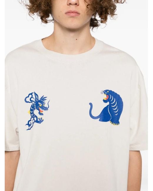 Camiseta con estampado gráfico Melt de hombre de color White