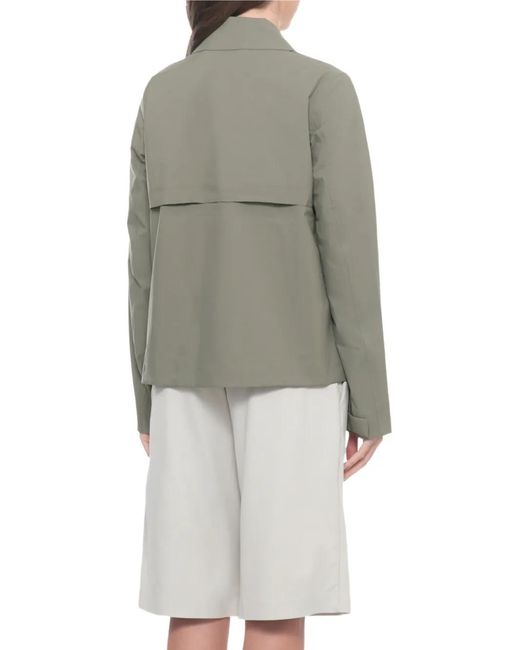K-Way Gray Arabel Logo-Patch Zip-Up Jacket