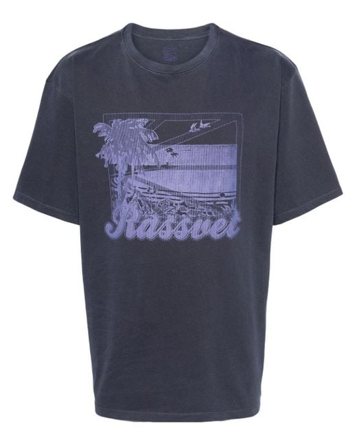 Rassvet (PACCBET) Blue Graphic-print Cotton T-shirt for men