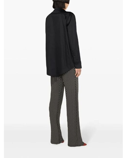 Viktor & Rolf Black Crochet-Detail Long-Sleeve Shirt