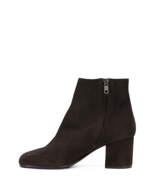 Via Roma 15 Black Suede Ankle Boots