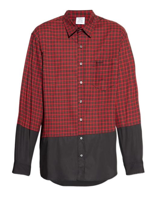 Vetements Checked Two-tone Shirt Red