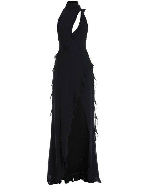 De La Vali Black Parfait Chiffon Gown