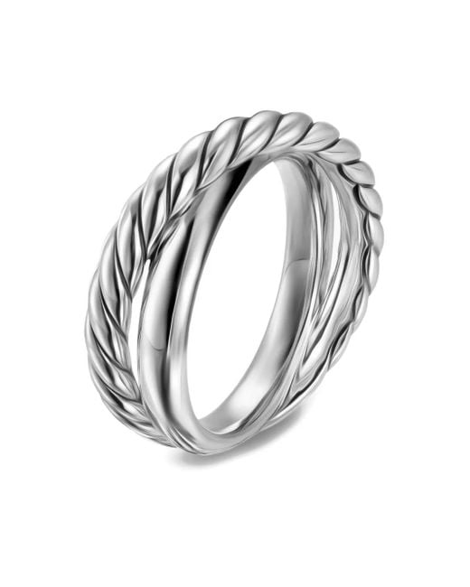 David Yurman White Sterling Crossover Ring