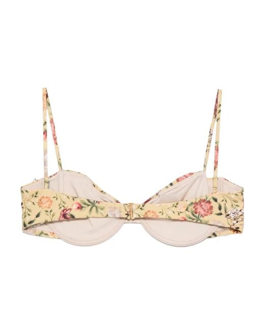 Agua Bendita Natural Floral Bikini Top
