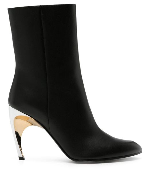Alexander McQueen Black Armadillo 100 Leather Ankle Boots