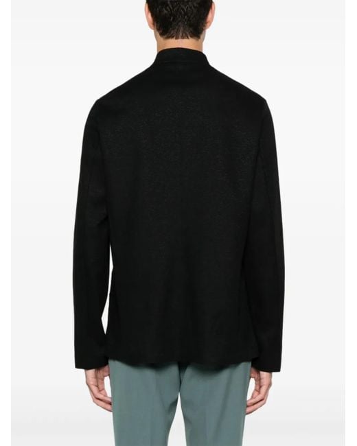 Harris Wharf London Black Nehru Bomber Jacket for men