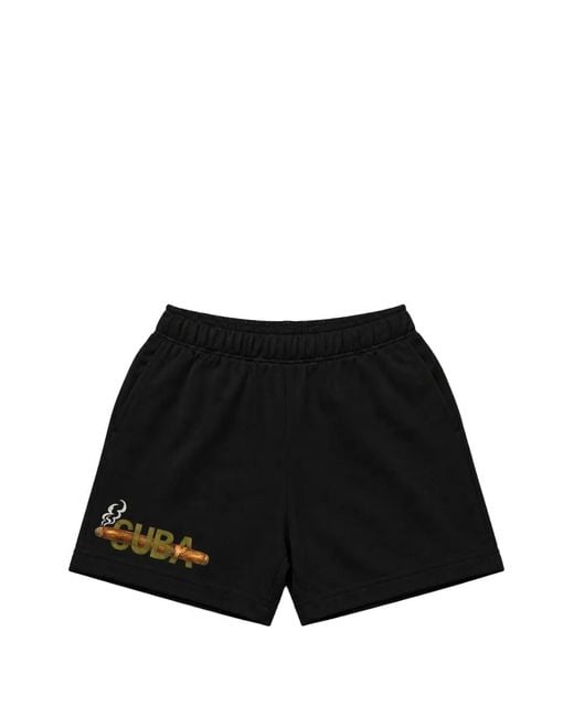 Melt Black Cuba Graphic-Print Shorts for men
