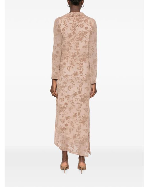 Imperial Natural Floral-Print Ruched Maxi Dress
