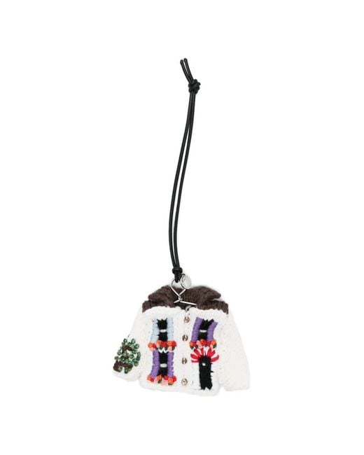 J.W. Anderson White Knitted House Charm Keyring