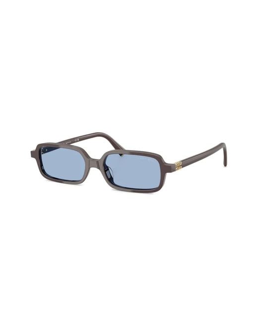Miu Miu Blue Rectangle-Frame Sunglasses