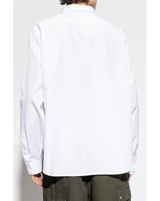 Loewe White Anagram-Embroidered Shirt for men