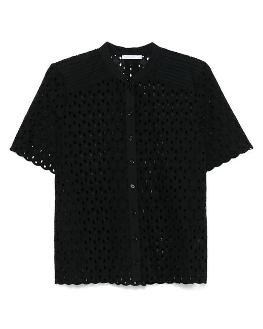 Patrizia Pepe Black Embroidered Shirt