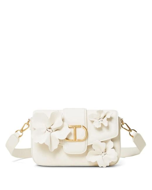 Twinset Natural Floral-Embellished Cross Body Bag