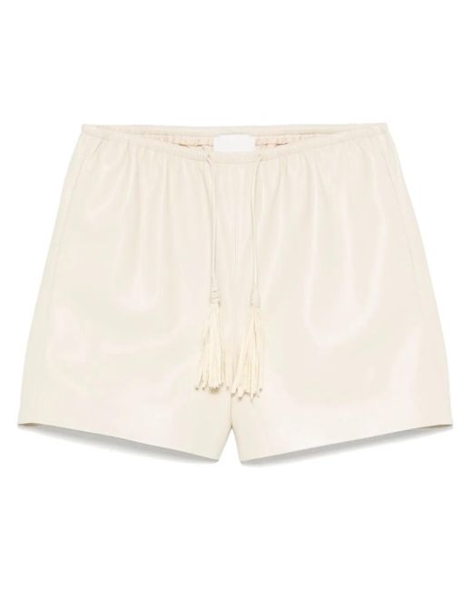 Nanushka Natural Shorts Aus Faux-Leder