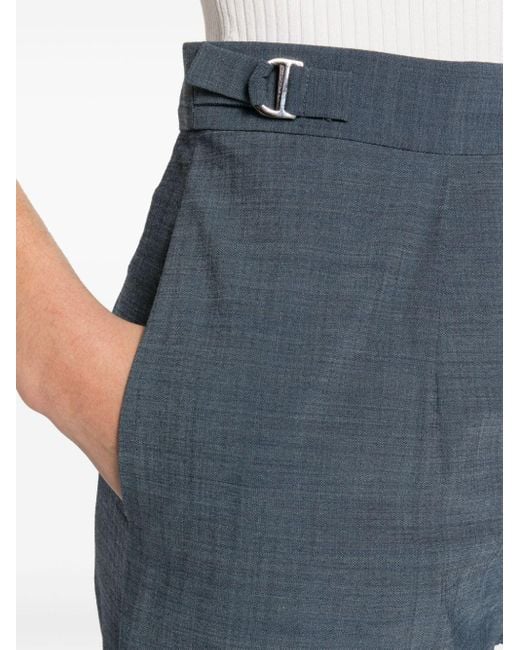 Maje Blue Pleated Wide-leg Trousers