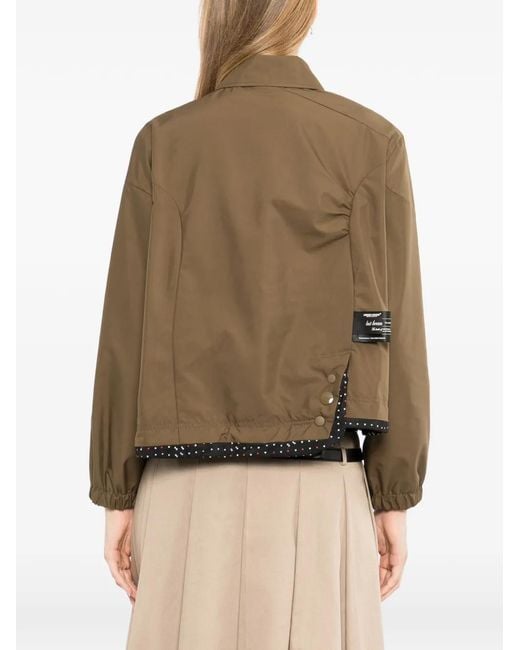 Undercover Brown Logo-Patch Cropped Jacket