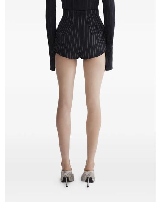 Mugler Black Pinstripe Shorts