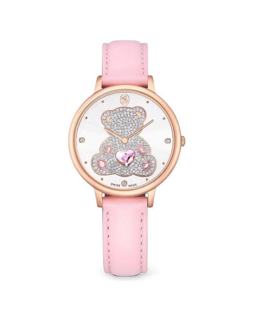 Swarovski Pink Teddy Crystal 35Mm Watch