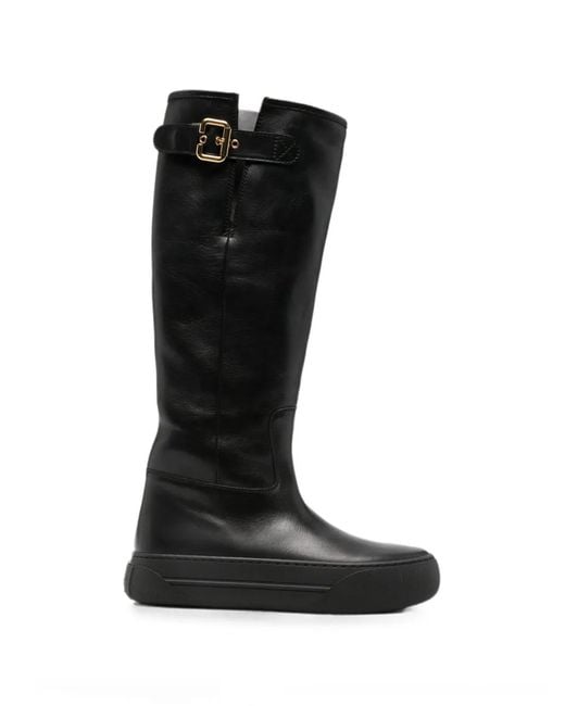 Chloé Black Delia Buckle-Strap Boots