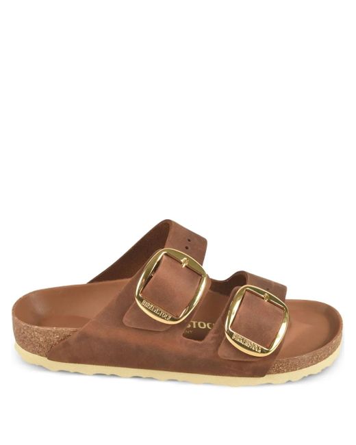Birkenstock Brown Arizona Double-Buckle Leather Sandals